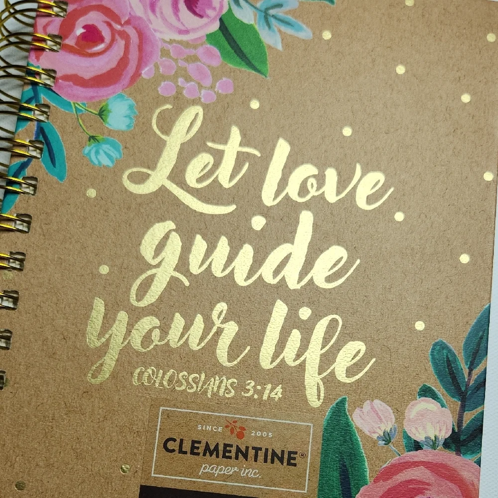 Clementine Paper Inc. “Let Love Guide Your Life” Floral Spiral Journal | Eco Rec